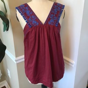 J Crew Embroidered Pom Top - 8